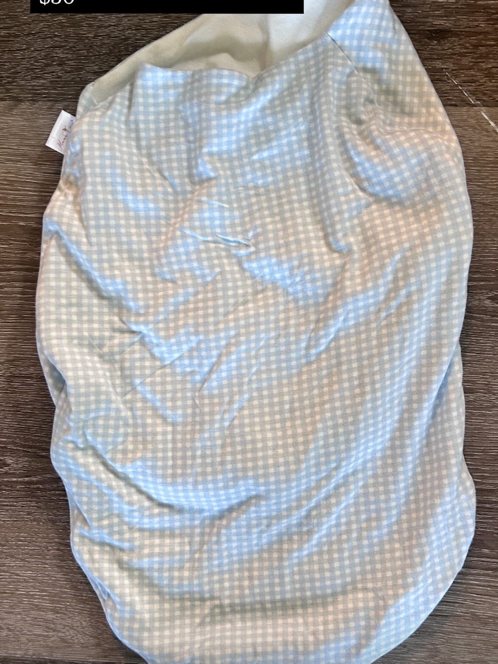 Soft Blue Gingham Baby Swaddle Sack - Unbranded